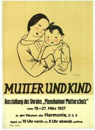 Vergrößerte Ansicht von Plakat zur Ausstellung „Mutter und Kind“. 