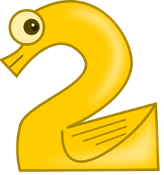 Vergrößerte Ansicht von Zahl zwei als Tiermotiv Schwan