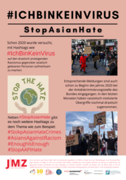 Vergrößerte Ansicht von Plakat aus dem Projekt Marie-Curie-Schüler*innen machen mobil gegen Rassismus und Antiziganismus