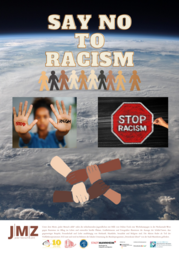 Vergrößerte Ansicht von Plakat aus dem Projekt Marie-Curie-Schüler*innen machen mobil gegen Rassismus und Antiziganismus