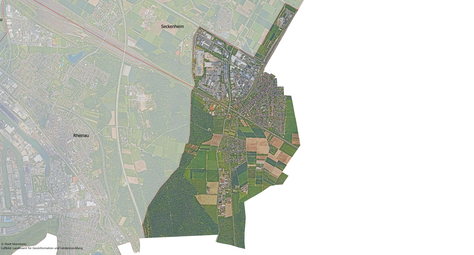 Vergrößerte Ansicht von Das Luftbild zeigt den Stadtbezirk Friedrichsfeld und die angrenzenden Stadtbezirke.