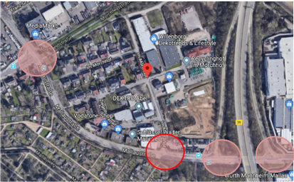 Vergrößerte Ansicht von Stadtplanausschnitt Lage Morchhof