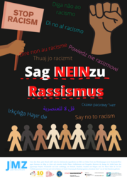 Vergrößerte Ansicht von Plakat aus dem Projekt Marie-Curie-Schüler*innen machen mobil gegen Rassismus und Antiziganismus