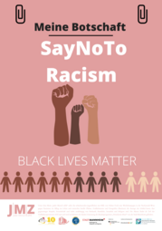 Vergrößerte Ansicht von Plakat aus dem Projekt Marie-Curie-Schüler*innen machen mobil gegen Rassismus und Antiziganismus