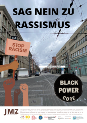 Vergrößerte Ansicht von Plakat aus dem Projekt Marie-Curie-Schüler*innen machen mobil gegen Rassismus und Antiziganismus