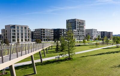 Vergrößerte Ansicht von Das Quartier SPINELLI in Käfertal-Süd grenzt an die Parkfläche der ehemaligen BUGA 23.