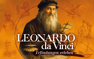Plakatmotiv zur Sonderausstellung "Leonardo da Vinci – Erfindungen erleben" 