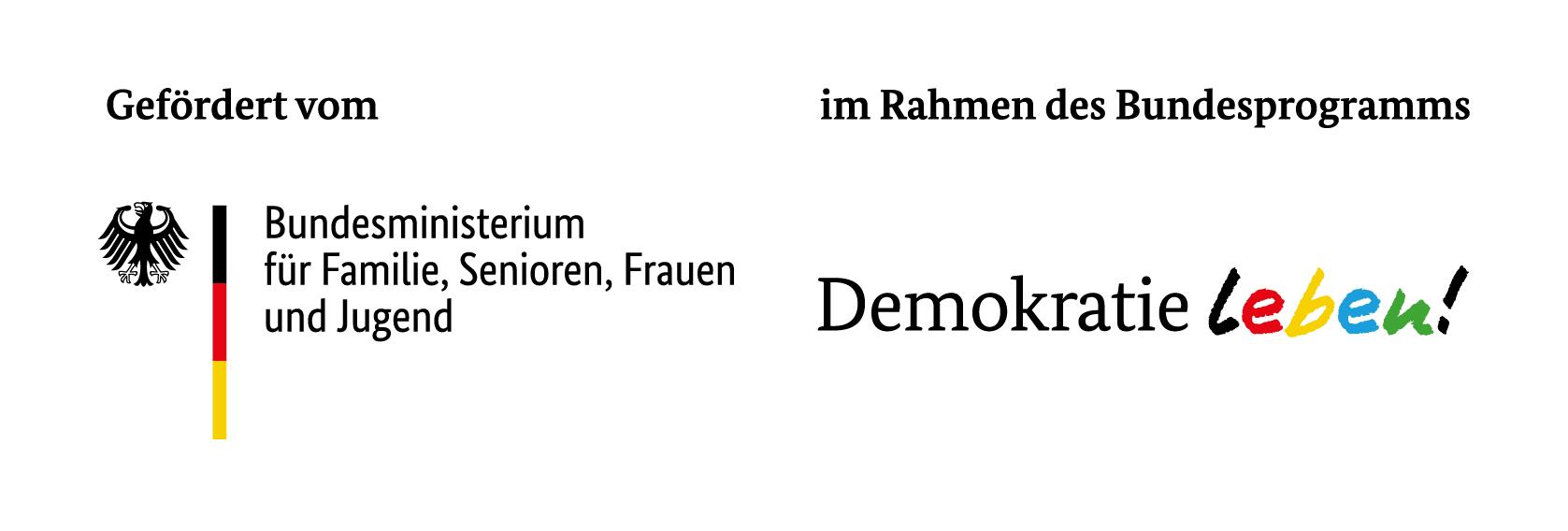 Kombilogo Bundesamt für Familie, Senioren, Frauen und Jugend, Bundesprogramm Demokratie leben!