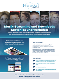 Vergrößerte Ansicht von Plakat des Musik-Streaming-Dienstes freegal music