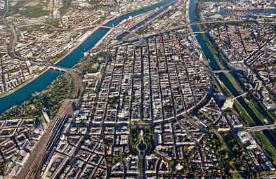 Vergrößerte Ansicht von Luftbild Quadrate Rhein Neckar