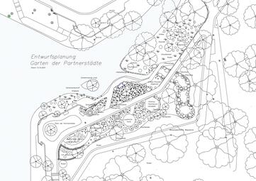 Vergrößerte Ansicht von Planungsentwurf für den Garten der Partnerstädte bei der BUGA 23