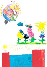 Vergrößerte Ansicht von Kinderkunstausstellung mit der Partnerstadt Windsor- Bild von Ayse