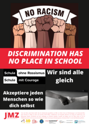 Vergrößerte Ansicht von Plakat aus dem Projekt Marie-Curie-Schüler*innen machen mobil gegen Rassismus und Antiziganismus