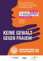 Vergrößerte Ansicht von Gemeinsame Plakat-Kampagne von Soroptimist, Stadt Mannheim und rnv: „Read the signs – Nein zur Gewalt an Frauen“ 2023