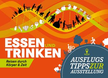 Vergrößerte Ansicht von Cover der Faltkarte mit Ausflugstipps zu "Essen und Trinken"