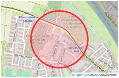 Vergrößerte Ansicht von Update 19:15: Radius um die Fundstelle 300 Meter