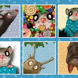 Vergrößerte Ansicht von Eine Bilderserie des kleinen Siebenschläfers und anderen Figuren aus der Geschichte