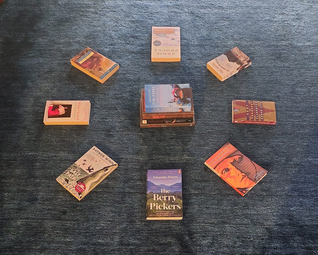 Vergrößerte Ansicht von Wie Sonnenstrahlen umringen enlischsprachige Romane einen Stapel Bücher.