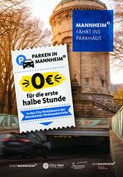 Vergrößerte Ansicht von Poster zum kostenlosen Parken in Mannheim