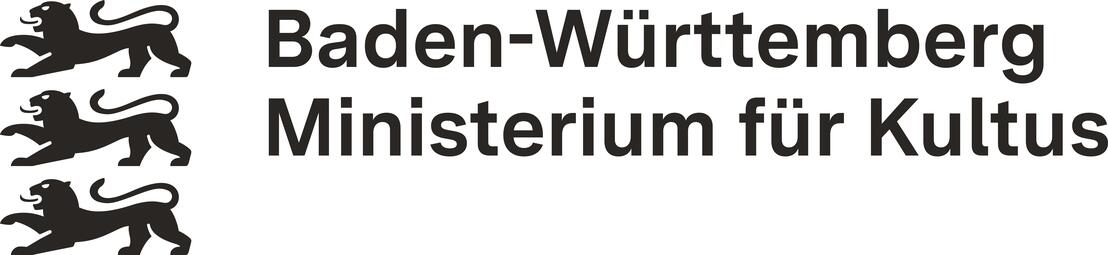 Vergrößerte Ansicht von Logo: drei schwarze Löwen und der Text "Baden-Württemberg Ministerium für Kultus"