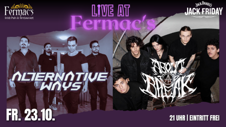 Vergrößerte Ansicht von Live at Fermac's: Alternative Ways x About to Break