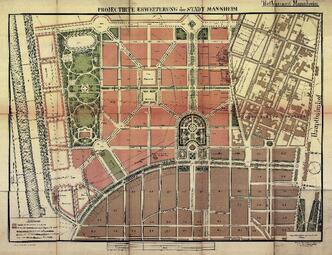 Vergrößerte Ansicht von Friedrichsplatz als Ausgangspunkt der östlichen Stadterweiterung, Plan von 1888