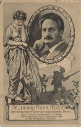 Vergrößerte Ansicht von Gedenkpostkarte auf den Tod von Ludwig Frank am 3. September 1914
