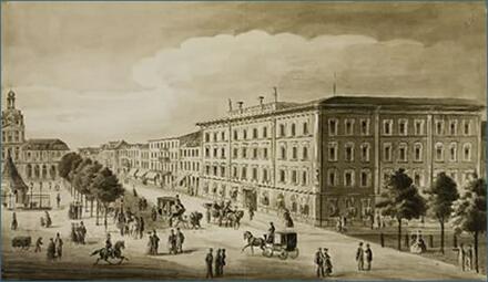 Vergrößerte Ansicht von Pfälzer Hof im 19. Jahrhundert