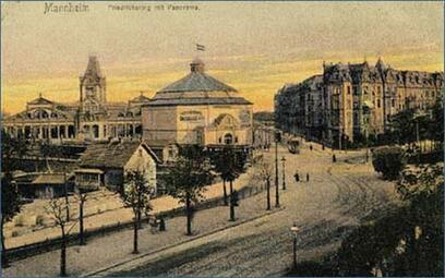 Vergrößerte Ansicht von Betriebshof der städtischen Straßenbahn in der Collinistraße, um 1912