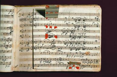 Vergrößerte Ansicht von Notenblatt der Faksimile-Ausgabe der Oper Günther von Schwarzburg von Ignaz Holz