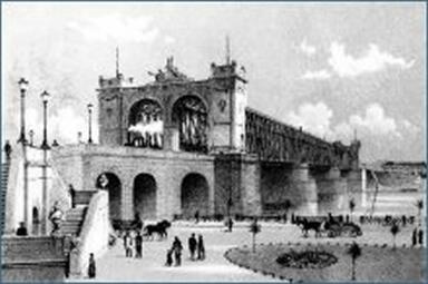 Vergrößerte Ansicht von 1867 - Die Rheinbrücke wird für den Eisenbahnverkehr eröffnet