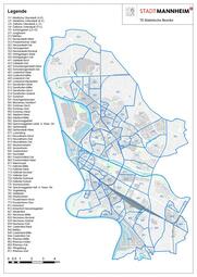 Enlarged view of Karte 78 Statistische Bezirke Mannheim