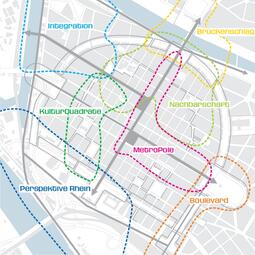 Vergrößerte Ansicht von Ausschnitt aus der Karte der Spannungsfelder