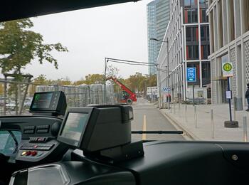 Die Buslinie 65 auf ihrer Fahrt durch das Glückstein-Quartier.