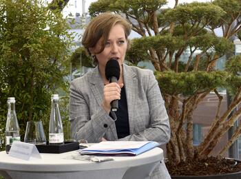 Karmen Strahonja, Geschäftsführerin Stadtmarketing Mannheim GmbH bei der Pressekonferenz zur Kampagne