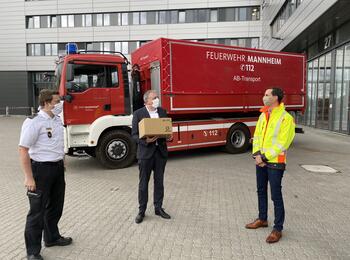 Aliaxis spendet der Stadt Mannheim Masken