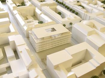 Modell der neuen Stadtbibliothek