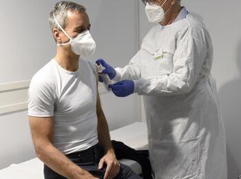 Impfung im Impfzentrum Mannheim