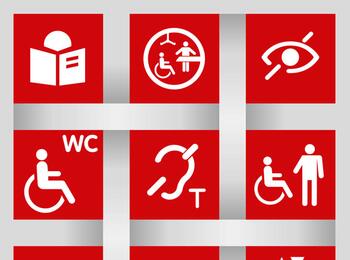 Symbolbild Inklusion Piktogramme quadratisch