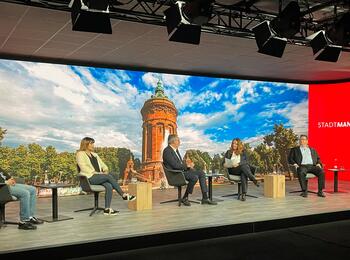 Gesprächsrunde beim Gewerkschaftsempfang 2021