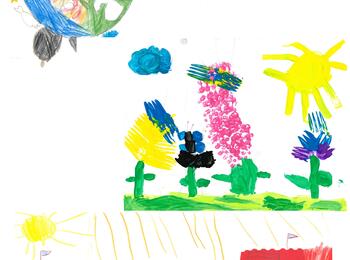 Kinderkunstausstellung mit der Partnerstadt Windsor- Bild von Ayse