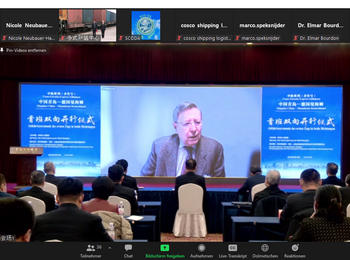 Veranstaltung zum Start der neuen Güterzuglinie zwischen Mannheim und Qingdao