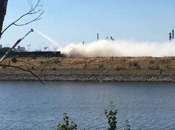 Es war zunächst eine Rauchsäule entstanden, die in Richtung Ludwigshafen gezogen ist.