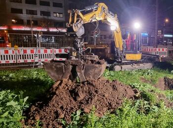 Vorbereitung der Kampfmittelräumung, Baggerarbeiten