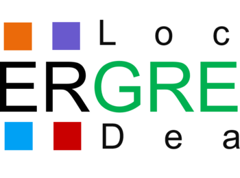 Buchstaben EVERGREEN mit 8 farbigen Kästchen für die Aktionsfelder