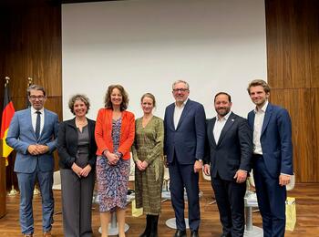 Gemeinsame Veranstaltung in Brüssel auf Initiative von Oberbürgermeister Dr. Peter Kurz, Bürgermeisterin Prof. Dr. Diana Pretzell und Staatssekretär Florian Hassler.
