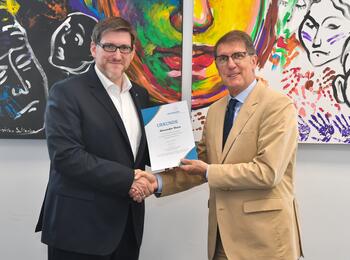 Bürgermeister Michael Grötsch (re.) und Alexander Manz (li.), Vorsitzender Kreisverband Mannheim