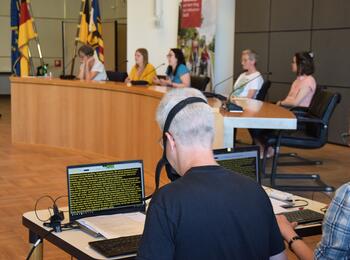 Schriftdolmetscher beim Forum Inklusion und Barrirefreiheit Juni 2023