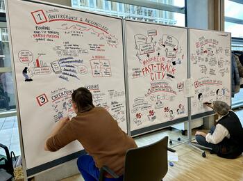 Graphic Recording der Konzeption von „Mannheim als Fast-Track City“