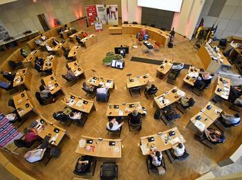 Im Ratssaal findet die FutuRaum Innenstadtkonferenz statt